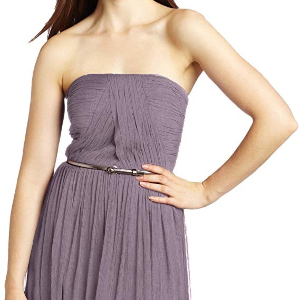 Dusty Purple Donna Morgan silk chiffon dress